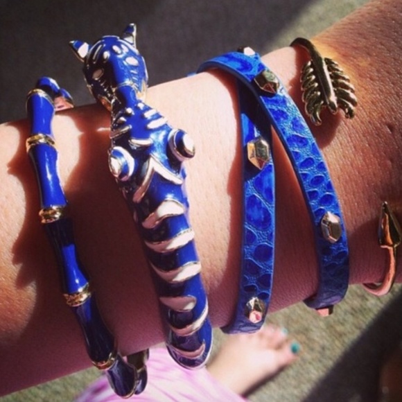 Stella & Dot | RAWR🐯Power Colbalt+Gold Lakra Tiger Cuff - Picture 3 of 10